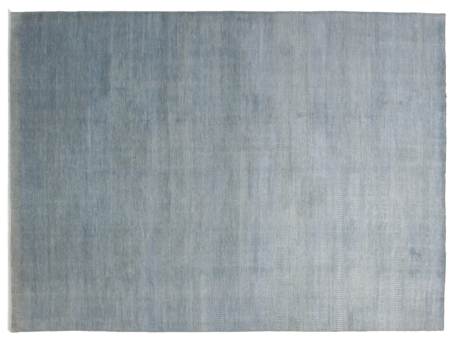 10x14 modern wool area rug featuring a one-tone sky blue, hand-knotted in Pakistan.