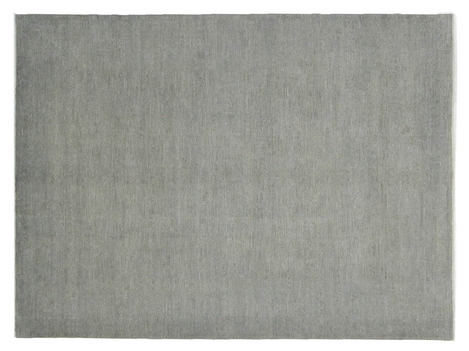 8x10 hand-knotted wool rug overdyed in a uniform shade of gray, perfect for transitional and modern interiors